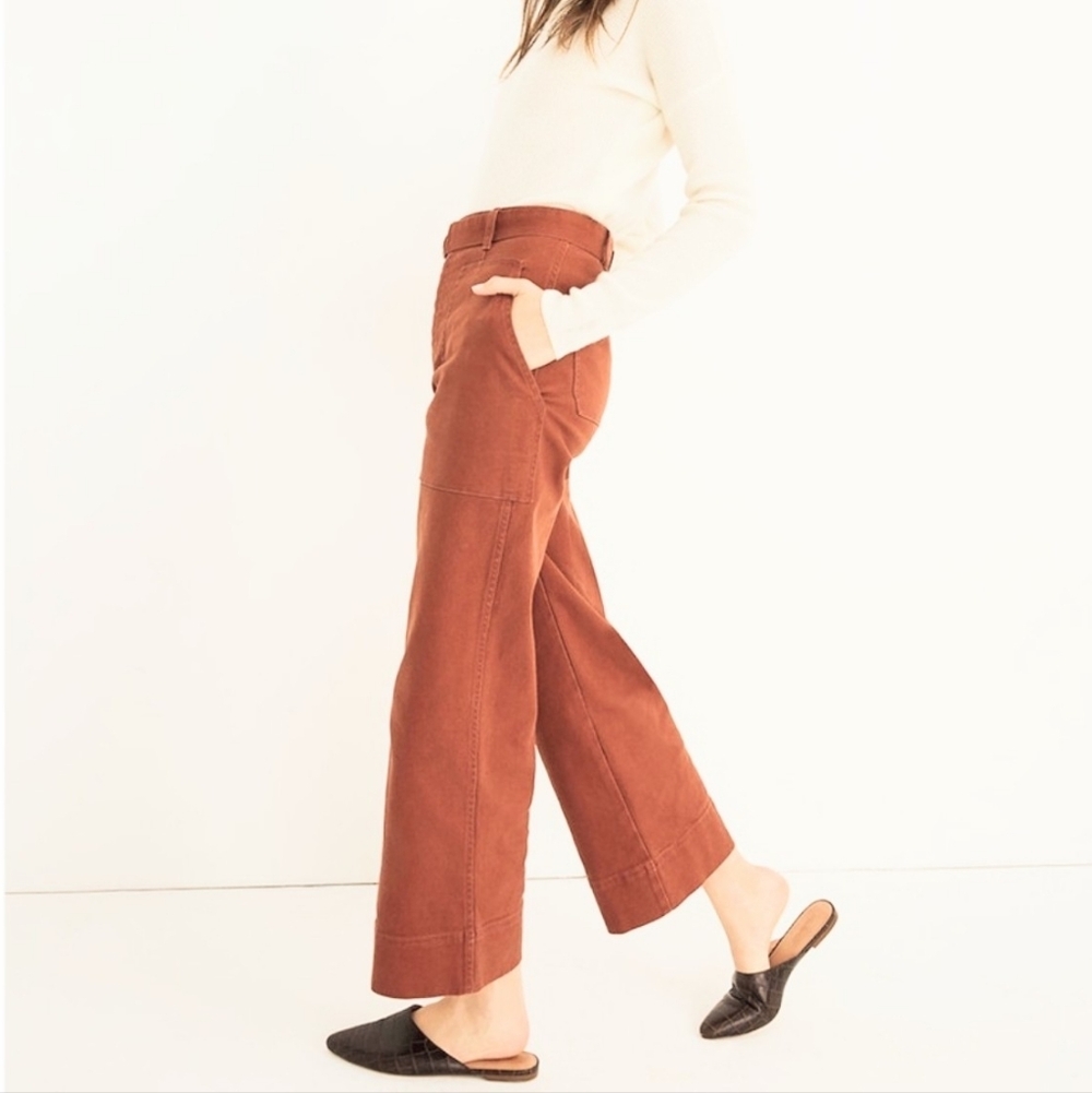Madewell Utility Wide Leg Pant Size 25 Rust - Picture 3 of 10